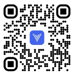 Image of a QR code for downloading the app, providing a quick and convenient method for accessing the application.
